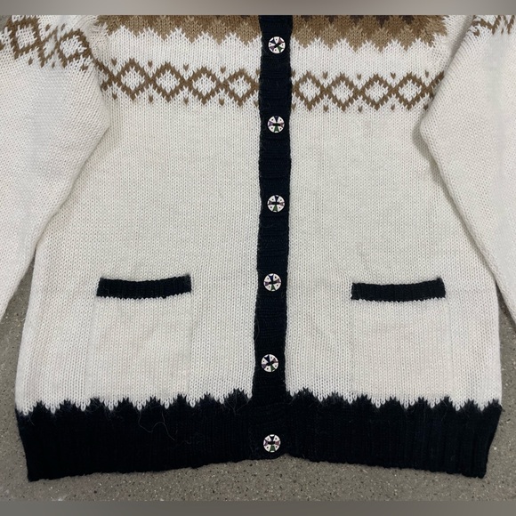 Vintage Y2K Nordic Fair Isle Alpaca Connection Hippie Cardigan Size XL - Picture 4 of 14